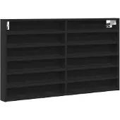 vidaXL Vitrinekast 100x8,5x58 cm bewerkt hout zwart
