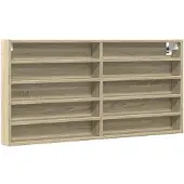 vidaXL Vitrinekast 100x8,5x50 cm bewerkt hout sonoma eikenkleurig