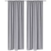 vidaXL Gordijnen met gleuven 135 x 245 cm grijs 2 st