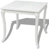 vidaXL Eettafel 80 x 80 x 76 cm hoogglans wit