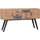 Natur24 Bijzetkast 110x30x75 cm massief teakhout