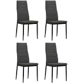 vidaXL Eetkamerstoelen stof donkergrijs 4 st online kopen