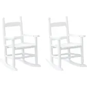 vidaXL Schommelstoelen 2 st voor kinderen massief populierenhout wit