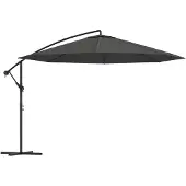 vidaXL Zweefparasol met stalen paal 350 cm antracietkleurig