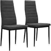 vidaXL Eetkamerstoelen stof donkergrijs 2 st online kopen