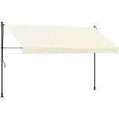 vidaXL Luifel uittrekbaar 350x150 cm stof en staal crèmekleurig