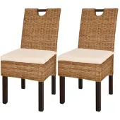 vidaXL Eetkamerstoel Kubu 2 stuks rattan mangohout online kopen