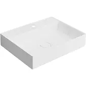 Sapho Twig wastafel inclusief afvoerdeksel 60x47cm, gekweekt marmer, wit