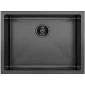 Sapho Inbouw Wastafel Zenith 60x45 cm RVS Antraciet PVD