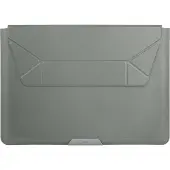 Uniq Oslo Laptophoes - Laptopsleeve met opvouwbare laptopstandaard 14 inch - Laptopsleeve - Lichen Green