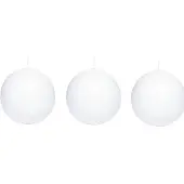 Trend Candles Bolkaars glad - 3x - wit - 8 cm - 25 branduren - ronde kaarsen