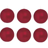 Trend Candles Bolkaars glad - 6x - bordeaux rood - 7 cm - 16 branduren - ronde kaarsen