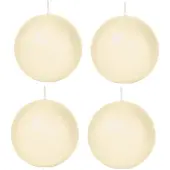 Trend Candles Bolkaars glad - 4x - cremewit - 7 cm - 16 branduren - ronde kaarsen