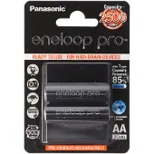 Eneloop pro, voorgeladen, blisterverpakking 2-pack BK-3HCDE/2BE oplaadbare batterij NiMH, Mignon, AA, HR06, 1.2V en 2500mAh