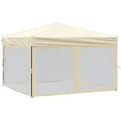 vidaXL Partytent inklapbaar met zijwanden 3x3 m crèmekleurig