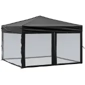 vidaXL Partytent inklapbaar met zijwanden 3x3 m zwart