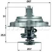 MAHLE ORIGINAL TX 25 80D Thermostaat, koelvloeistof