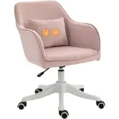 Vinsetto Massagestoel voor op kantoor, draaibaar, met vibratiefunctie, fluweel, roze