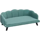 PawHut hondenbank met rugleuning, huisdierenbank, hondenbed, kattenbank, zacht