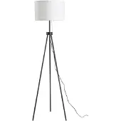 HOMCOM Vloerlamp, staande lamp, model E27, 37x37x152cm (zwart+wit)