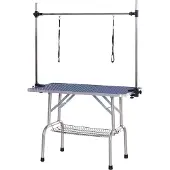 PawHut Trimtafel, scheertafel in hoogte verstelbaar met ondermand voor honden inklapbaar D01-027 - zwart - 170x60x170 cm
