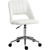 Vinsetto Kantoorstoel draaistoel schelpvorm verstelbaar fluweelzacht polyester beige