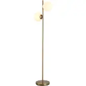HOMCOM Vloerlamp, staande lamp, 2-delige glazen lampenkap, stalen constructie, glas