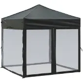 vidaXL Partytent inklapbaar met zijwanden 2x2 m zwart