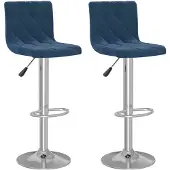 vidaXL Barkrukken 2 st fluweel blauw