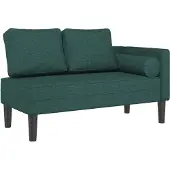 vidaXL Chaise longue met kussens stof donkergroen