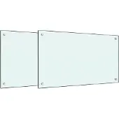 vidaXL Spatschermen keuken 2 st 70x60 cm gehard glas wit