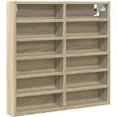 vidaXL Vitrinekast 60x8,5x58 cm bewerkt hout sonoma eikenkleurig