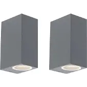 QAZQA Set van 2 moderne wandlampen antraciet IP44 - Baleno II