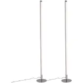 QAZQA Set van 2 moderne vloerlampen LED chroom - Line-up