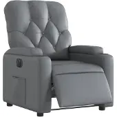 vidaXL Fauteuil verstelbaar elektrisch kunstleer grijs