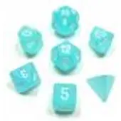 Chessex Frosted Teal/White Polydice (7)
