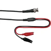 HQ Products Coaxkabel - BNC mannelijk naar 2 krokodillenklemmen - 1 meter 30 VAC/60 VDC 1 A