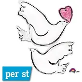 Amscan Folieballonnen van 81 cm in de vorm van duiven, perfect om uw speciale dag in stijl te vieren. Wedding Doves, retail