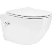 LuxeBath Spoelrandloze wand Hangtoilet lang keramisch Soft-Close Wit