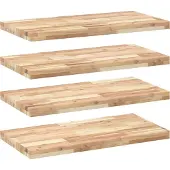 vidaXL Wandschappen 4 st zwevend 100x40x4 cm onbehandeld acaciahout