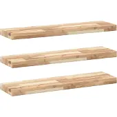 vidaXL Wandschappen 3 st zwevend 80x20x4 cm onbehandeld acaciahout