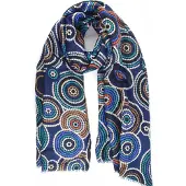 Giuliano '' in between season'' Cirkels - Blauw - Dames - Sjaal