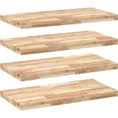 vidaXL Wandschappen 4 st zwevend 60x40x4 cm onbehandeld acaciahout