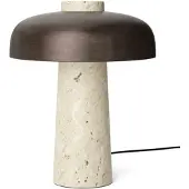 Audo Copenhagen Reverse tafellamp 30 cm Travertijn-verbronsd messing