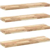 vidaXL Wandschappen 4 st zwevend 100x20x4 cm onbehandeld acaciahout