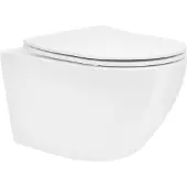 LuxeBath Spoelrandloze wand Hangtoilet in keramiek Zacht-Sluiten-Wit