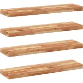 vidaXL Wandschappen 4 st zwevend olieafwerking 100x20x4 cm acaciahout