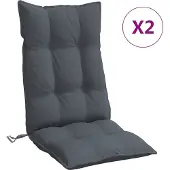 vidaXL Stoelkussens 2 st hoge rug oxford stof antracietkleurig