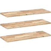 vidaXL Wandschappen 3 st zwevend 100x30x2 cm onbehandeld acaciahout