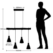 LINDBY Hanglamp Trebale, dimbaar, zwart, Woon-/ Eetkamer, metaal, Scandinavisch, hanglamp